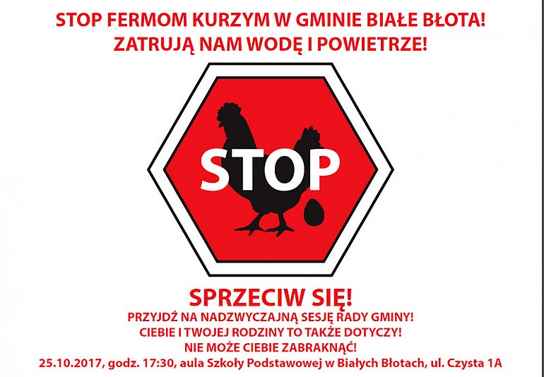 Stop kurzym fermom w gminie Białe Błota