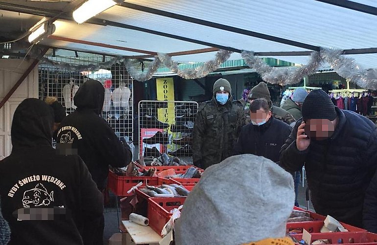 Policja kontroluje targowiska pod kątem legalności sprzedaży choinek i ryb