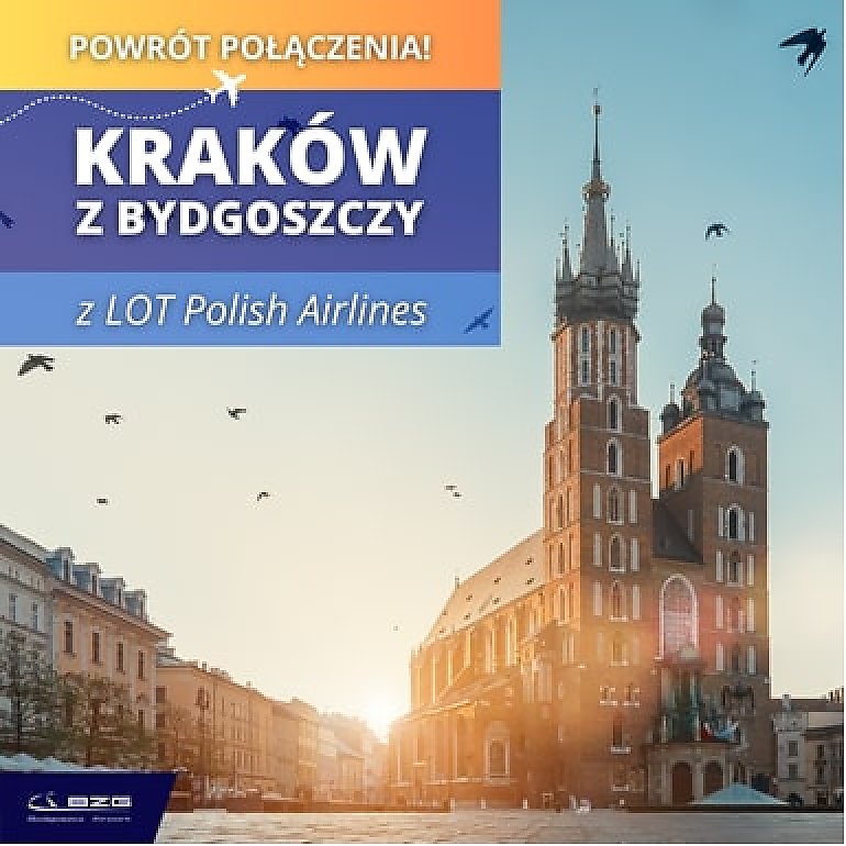 Kraków wraca do siatki połączeń Portu Lotniczego Bydgoszcz S.A.