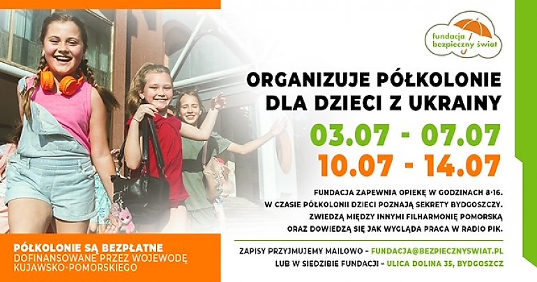Bezpłatne półkolonie dla dzieci z Ukrainy!