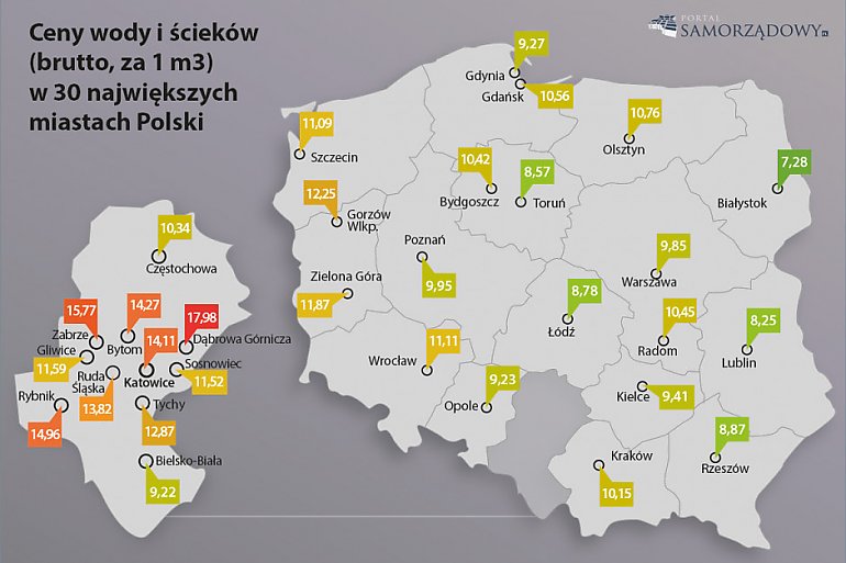 Cena za wodę w Bydgoszczy na średnim poziomie. W Toruniu płacą mniej