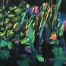 Galeria - Wojciech Nadratowski, Noc nad rzeką,  akryl,  płótno, 100x70 cm, 2021