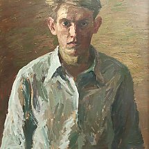 Galeria - 8. Stanisław Matuszczak, Autoportret, olej 55x66 cm, 1956