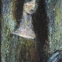 Galeria - Irena Kuzdowicz, Zamyślona, olej na płycie pilśniowej