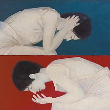 Galeria - Kazimierz Drejas, Tu i tam, olej na płótnie