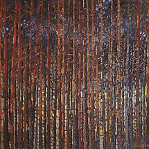 Galeria - Kazimierz Jułga, W borach o zmierzchu, olej na płótnie