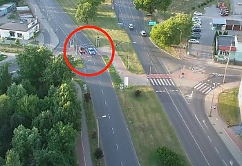 Ulica Wyszyńskiego pod obserwacją policyjnego drona [VIDEO]