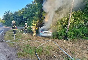 Samochodem wjechał w drzewo, potem stanął w płomieniach [GALERIA]