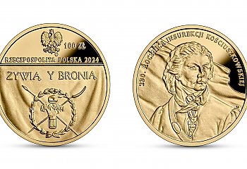 Narodowy Bank Polski emituje złote i srebrne monety upamiętniające polskie powstanie narodowe przeciw Rosji i Prusom w 1794 roku