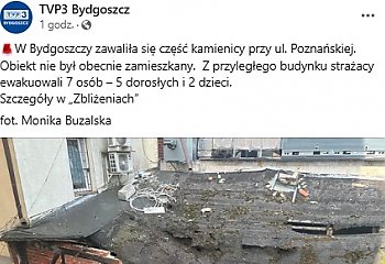 Katastrofa budowlana. W centrum Bydgoszczy zawailiła się rudera