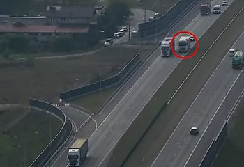 Dronem śledzili ciężarówki na trasie ekspresowej S5 [WIDEO]