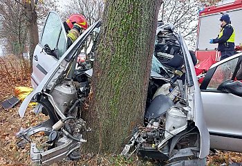 Zginął na miejscu po zderzeniu mercedesa z drzewem