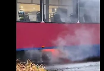 W  Bydgoszczy palił się tramwaj. Jest film