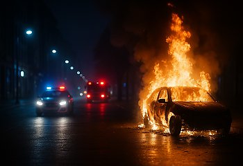 Noc grozy w Bydgoszczy! Seria pożarów aut – policja sprawdza, czy to podpalenia