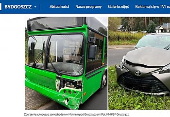 Autobus zderzył się z autem osobowym  [Z OSTATNIEJ CHWILI]