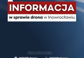Dron spadł w Inowrocławiu! Komunikat wojewody.