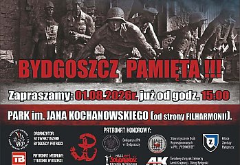 Bydgoszcz uczci 82. rocznicę wybuchu Powstania Warszawskiego. W programie rekonstrukcje, wspólne śpiewanie i godzina „W”