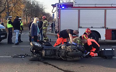 Wypadek na skrzyżowaniu Czerkaskiej i Sułkowskiego w Bydgoszczy