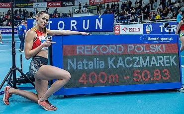 Kolejny rekord Polski Natalii Kaczmarek. Wysoki poziom lekkoatletycznych halowych mistrzostw Polski w Toruniu