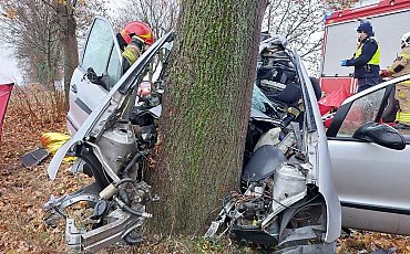 Zginął na miejscu po zderzeniu mercedesa z drzewem