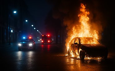 Noc grozy w Bydgoszczy! Seria pożarów aut – policja sprawdza, czy to podpalenia