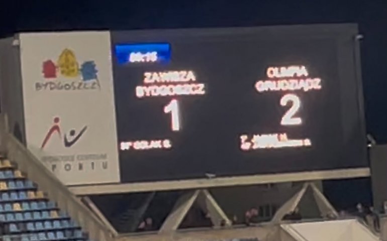 Twierdza przy Gdańskiej padła. Zawisza przegrał z Olimpią Grudziądz