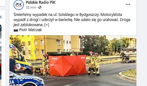 Śmiertelny wypadek na Szwederowie. Zginął motocyklista