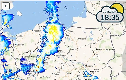 Groźna burza nad Kujawami i Pomorzem. Uwaga na ulewne deszcze, grad i silny wiatr