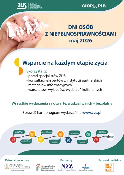 ZUS zaprasza na Dni Osób z Niepełnosprawnością: skorzystaj z darmowych porad i konsultacji!