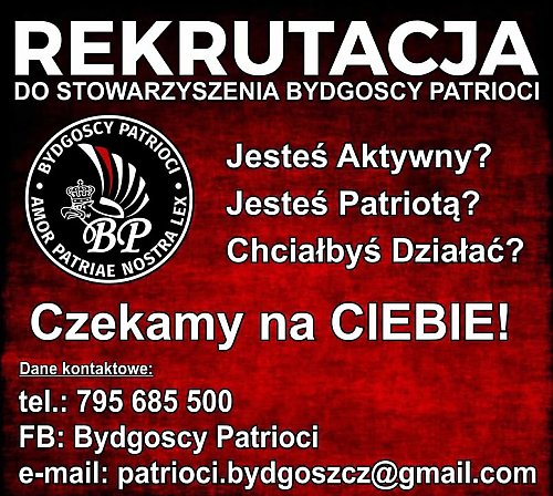 Bydgoscy Patrioci prowadzą rekrutację. Stowarzyszenie szuka nowych członków