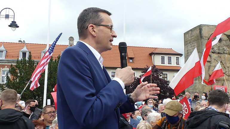 Bydgoszczanie tłumnie powitali premiera Mateusza Morawieckiego w Fordonie