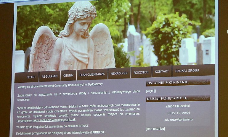 Komunalne cmentarze na stronie internetowej