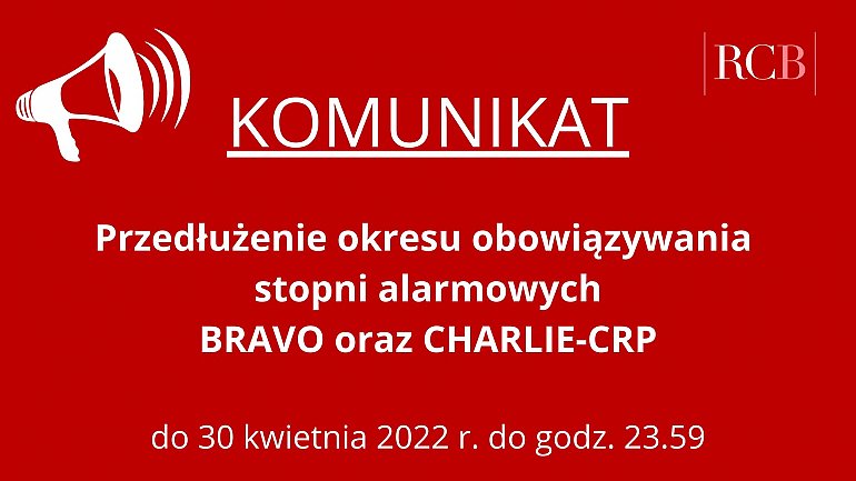 Alarmy BRAVO i CRP CHARLIE wprowadzone w całej Polsce