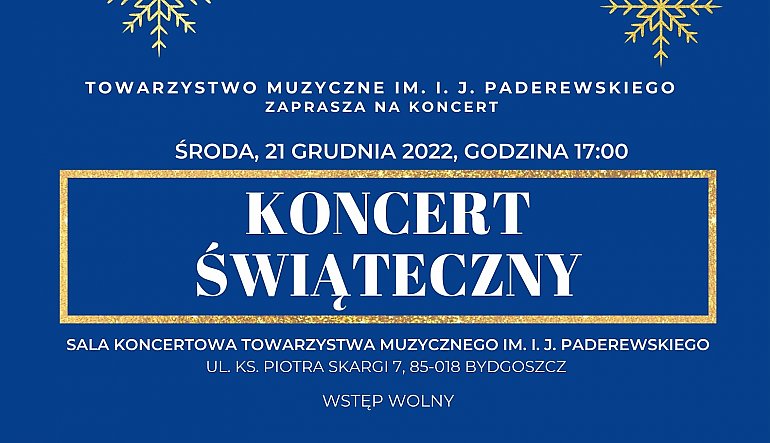 Towarzystwo Muzyczne im. I. J. Paderewskiego zaprasza na koncert kolęd 