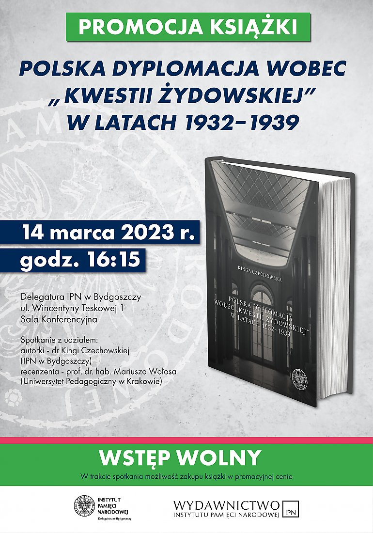 Spotkanie z Kingą Czechowską autorką książki Polska dyplomacja wobec „kwestii żydowskiej”