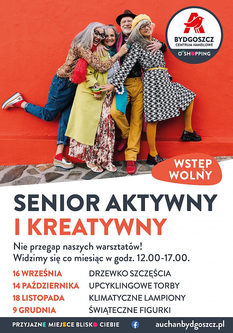Kreatywne spotkania seniorów wracają do Centrum Handlowego Auchan Bydgoszcz