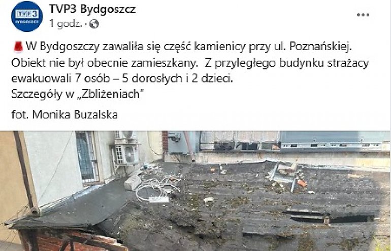 Katastrofa budowlana. W centrum Bydgoszczy zawailiła się rudera