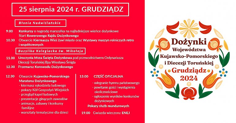 Dożynki wojewódzkie 2024: tradycji stanie się zadość! Zagra ENEJ