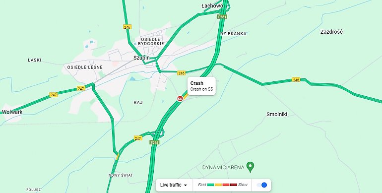 Wypadek na S5 w pobliżu Szubina [BYDGOSZCZ998]