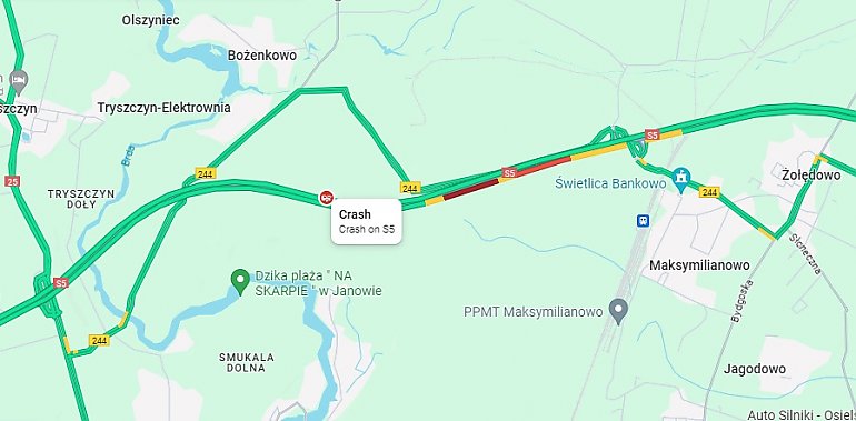 Wypadek  na S5  przy węźle Maksymilianowo [Z OSTATNIEJ CHWILI]