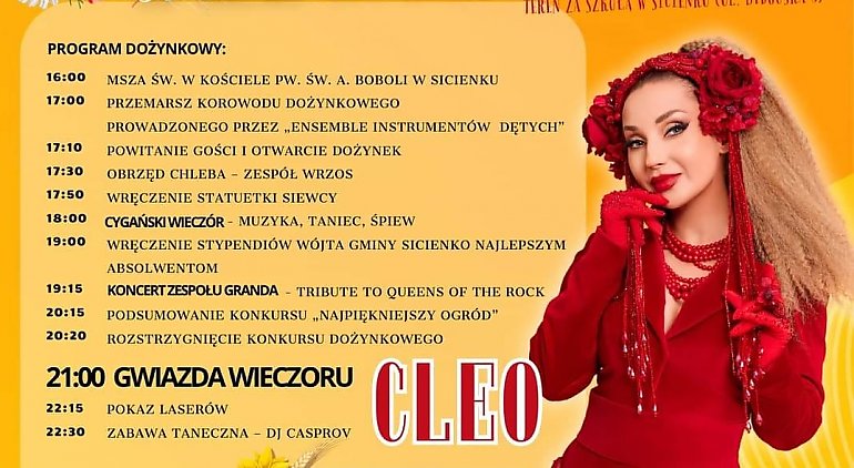 CLEO w Sicienku, a w Rojewie Norbi - dożynkowe szaleństwo w okolicznych gminach