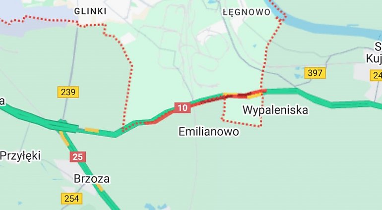 Uwaga na utrudnienia na DK 10 w Wypalelniskach [Z OSTATNIEJ CHWILI]