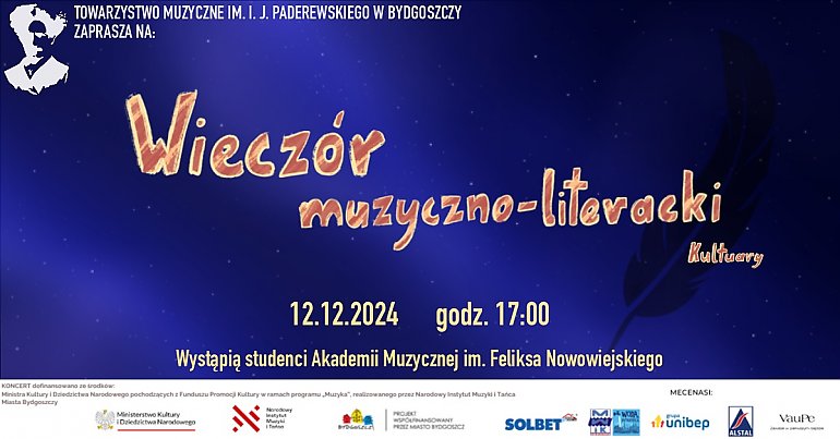 Wieczór muzyczno-literacki w Towarzystwie Muzycznym w Bydgoszczy [ZAPROSZENIE]