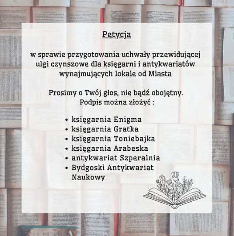 Bydgoszcz: ostatni tydzień na podpisanie petycji w obronie księgarni i antykwariatów