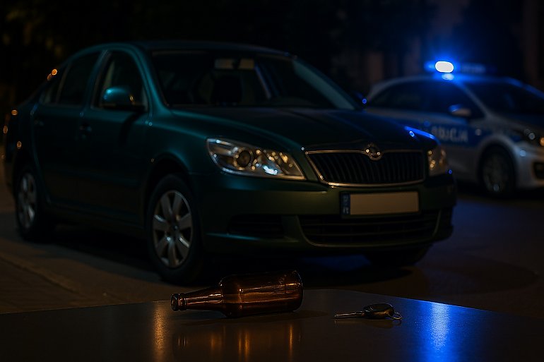 Pijany recydywista zasnął za kółkiem w centrum miasta. Sąd odebrał mu auto i zakazał jazdy do końca życia!