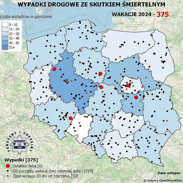 „Czarna mapa wakacji”: rusza policyjna akcja. Codziennie nowe punkty śmierci na drogach!