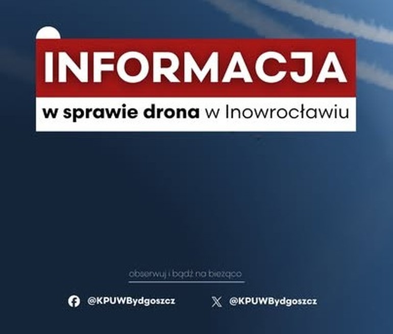 Dron spadł w Inowrocławiu! Komunikat wojewody.