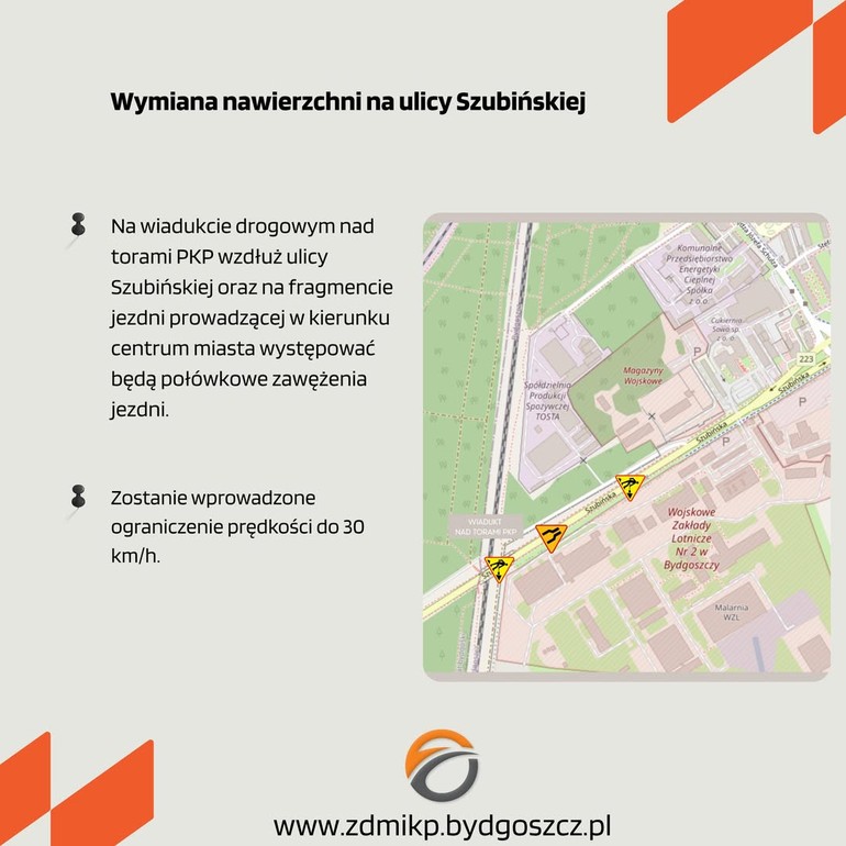 Kierowcy, uważajcie! Utrudnienia na Szubińskiej w Bydgoszczy