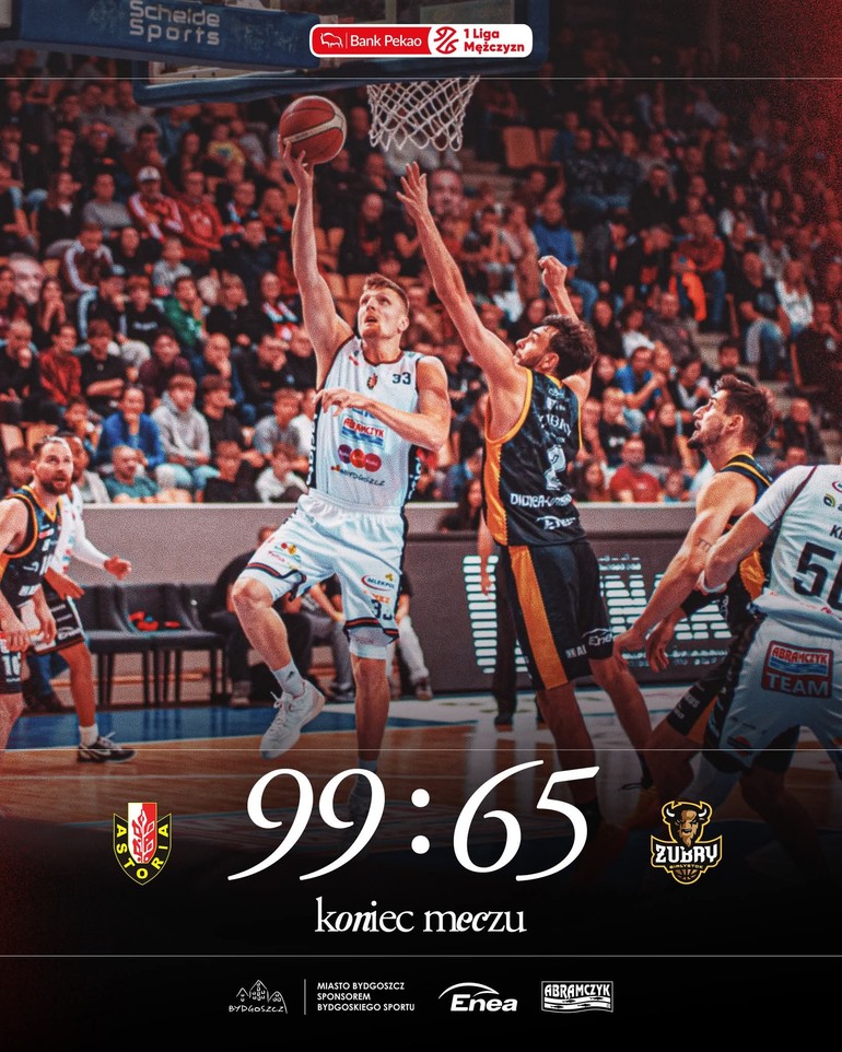 Zwycięstwo Astorii Bydgoszcz! Żubry zmiażdżone na własnym parkiecie