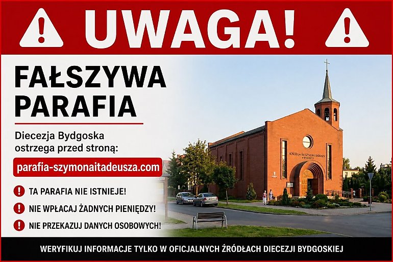 Było „na policjanta”, „na wnuczka”, a teraz... „na parafię”? Diecezja Bydgoska ostrzega przed fałszywym kościołem w Internecie